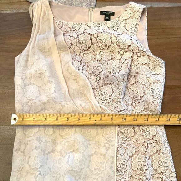 Ann Taylor lace dress with chiffon draping. Size 0 petite new without tags - Picture 6 of 8